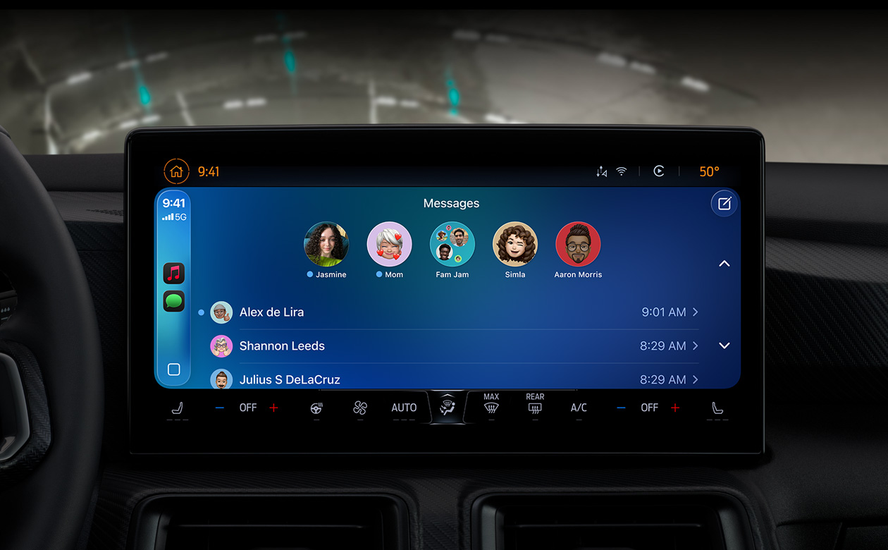 显示车内的 CarPlay 车载功能。