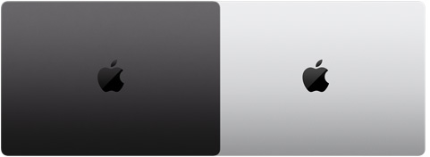 两台 16 英寸 MacBook Pro 的外观图,展示两种可选颜色外观。