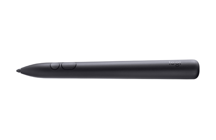 Logitech Muse 触控笔，展示精准度出色的笔尖。